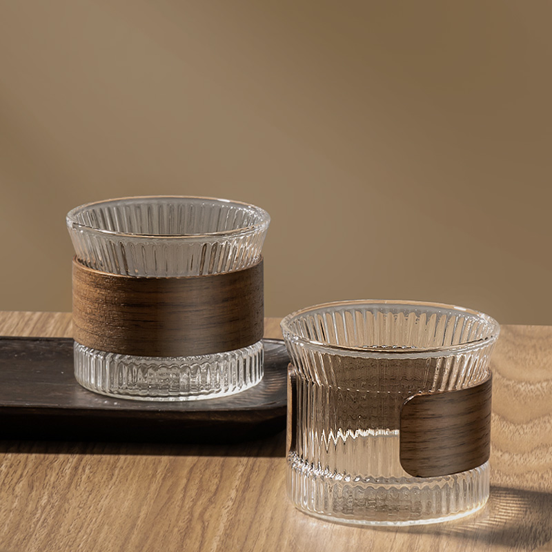 Xbloom Coffee Tea - Gianxi แก้วกาแฟแก้วสไตล์ญี่ปุ่นวอลนัทถ้วย SleeveTransparent Kawaii ถ้วย Coffeeware
