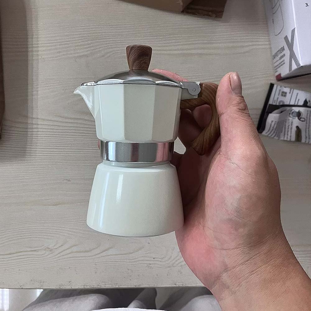 Moka Pot Stove - เครื่องชงกาแฟมอคค่าแบบอิตาลี ทำจากอะลูมิเนียม ใช้กับเตาแก๊ส พร้อมกระดาษกรอง
