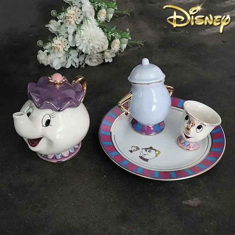 Coffee Tea And Sugar Set - กาน้ำชาการ์ตูนโฉมงามกับเจ้าชายอสูร แก้วกาแฟ มิสซิส พอตส์ ชิป แก้วน้ำชา