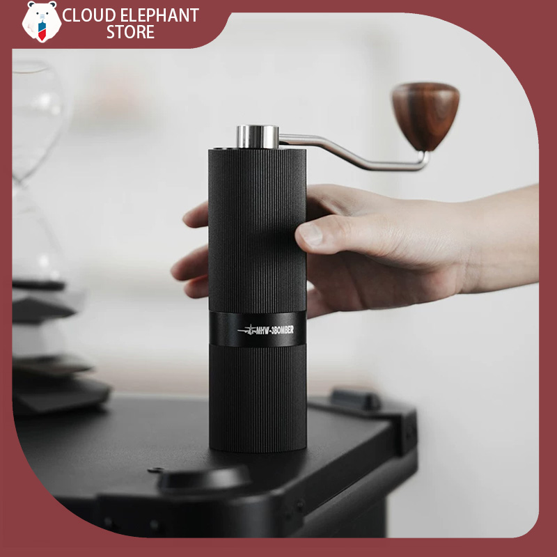 Burr Hand Grinder - เครื่องบดกาแฟเอสเพรสโซแบบมือหมุน MHW-3BOMBER ปรับระดับได้ 6 ระดับ แกนบด