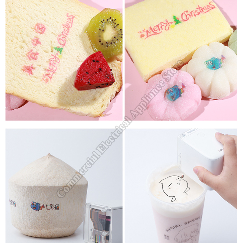 เครื่องพิมพ์อาหารแบบพกพา พิมพ์ - Coffee Tea Images บทวิจารณ์และราคา