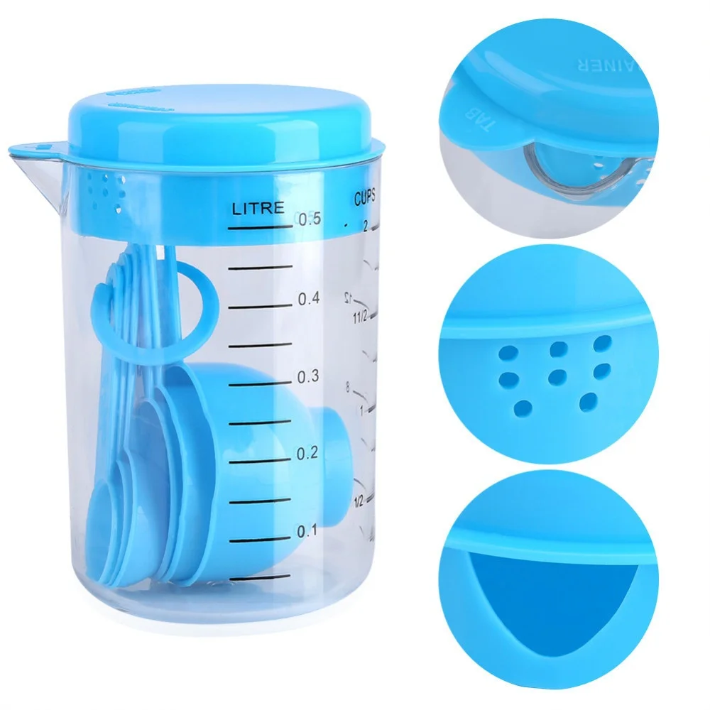 7 ชิ้น/เซ็ตถ้วยตวงพลาสติกและช้ - Coffee Tea And Sugar Set บทวิจารณ์และราคา