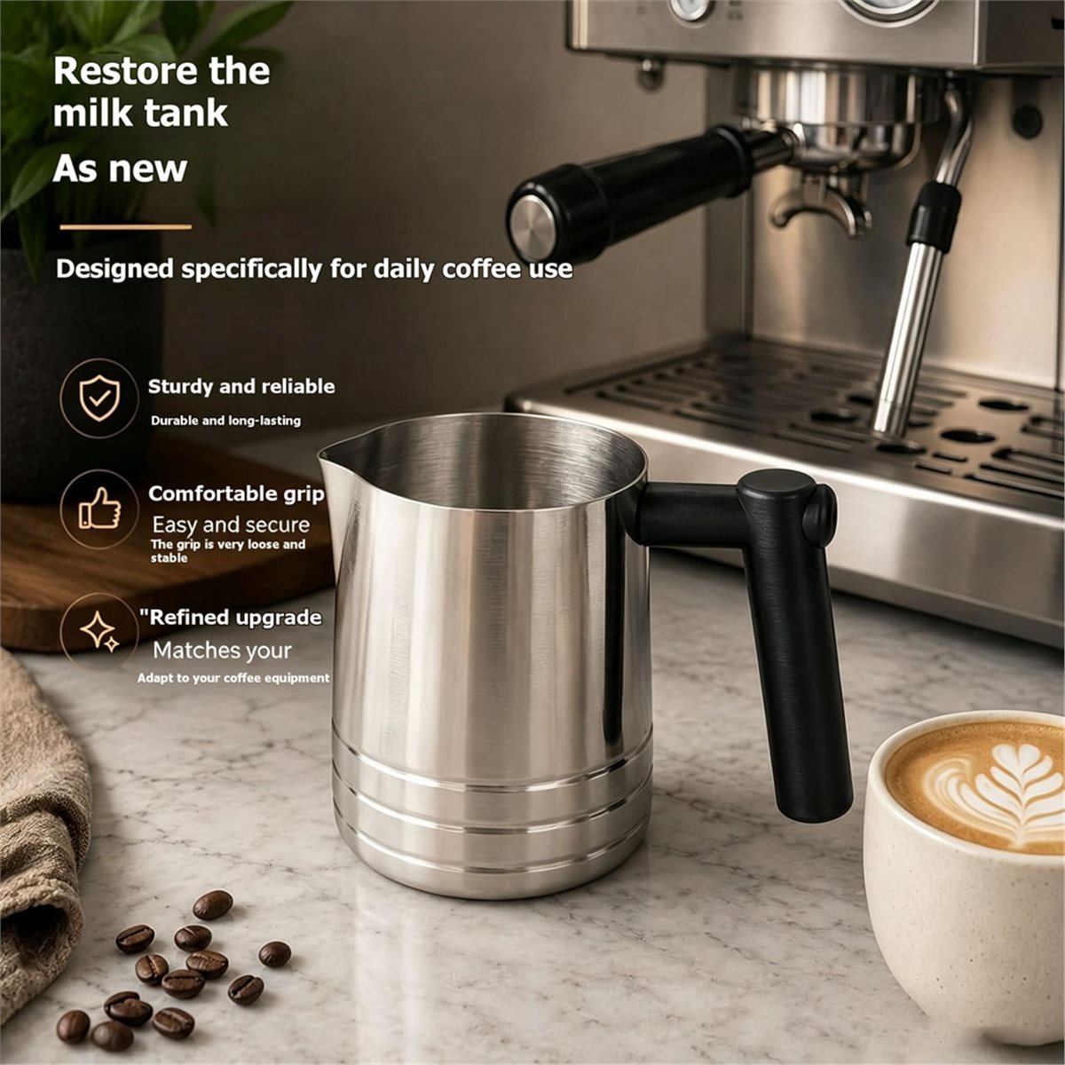 ด้ามจับเหยือกตีฟองนมสำรองสำหรั - Barista Milk Jug บทวิจารณ์และราคา
