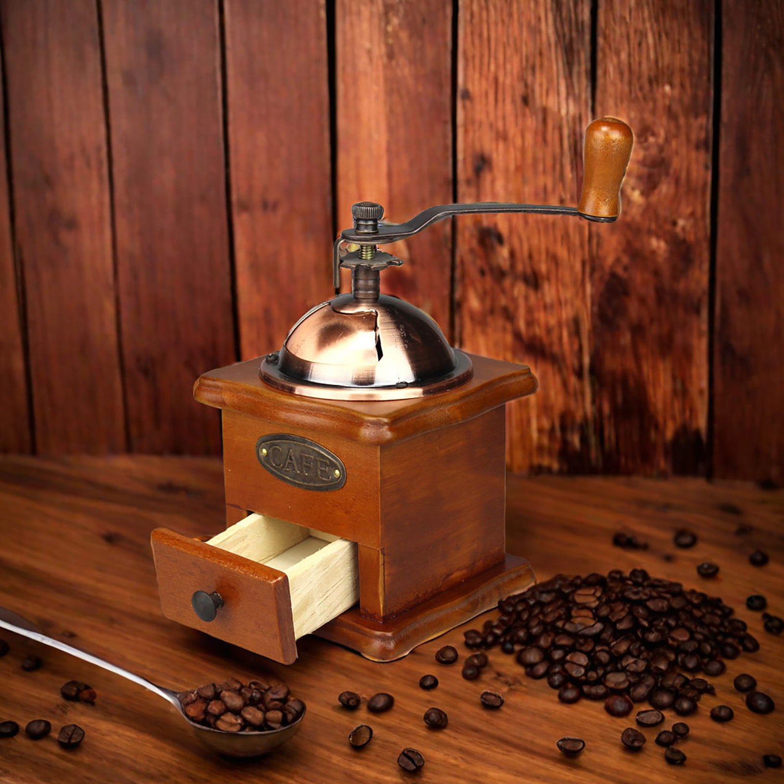 เครื่องบดกาแฟมือหมุนโบราณ แบบค - Burr Hand Grinder บทวิจารณ์และราคา