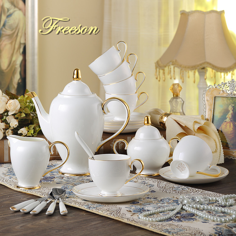 Grace Bone ชุดกาแฟจีนสีขาวทอง  - Coffee Tea And Sugar Set บทวิจารณ์และราคา