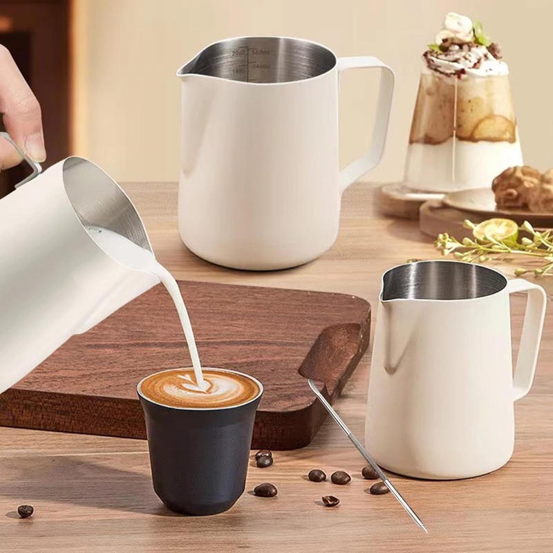เหยือกนมสแตนเลสสำหรับวัดปริมาณ - Barista Milk Jug บทวิจารณ์และราคา