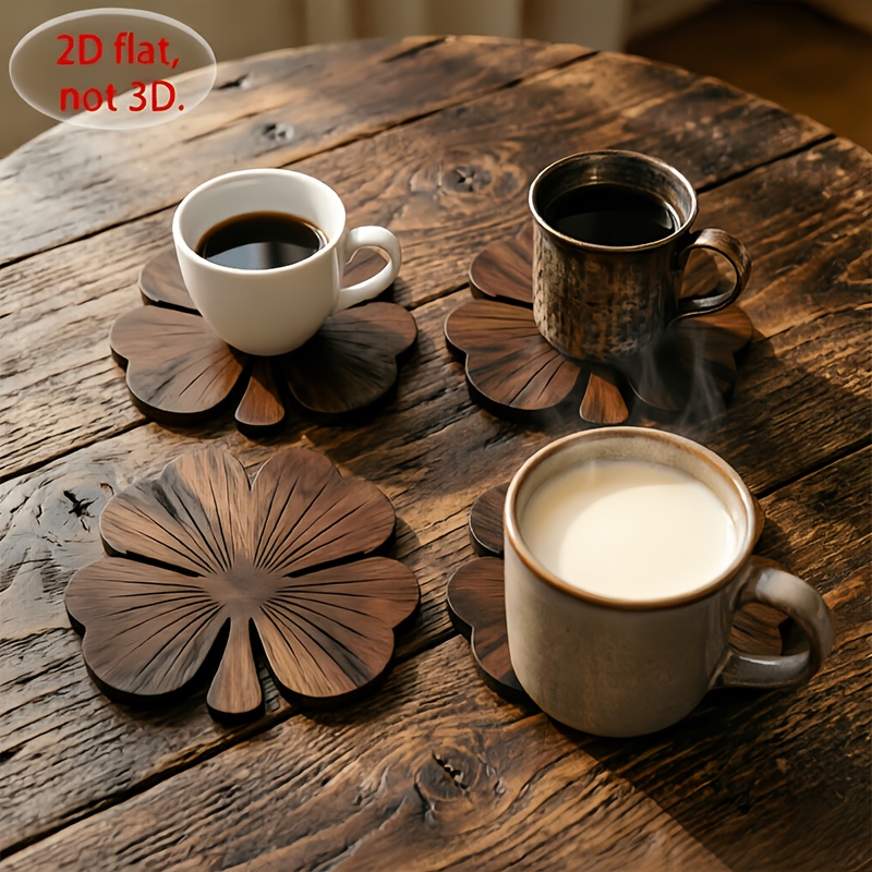 ชุดที่รองแก้วไม้รูปใบโคลเวอร์  - Coffee Tea And Sugar Set บทวิจารณ์และราคา