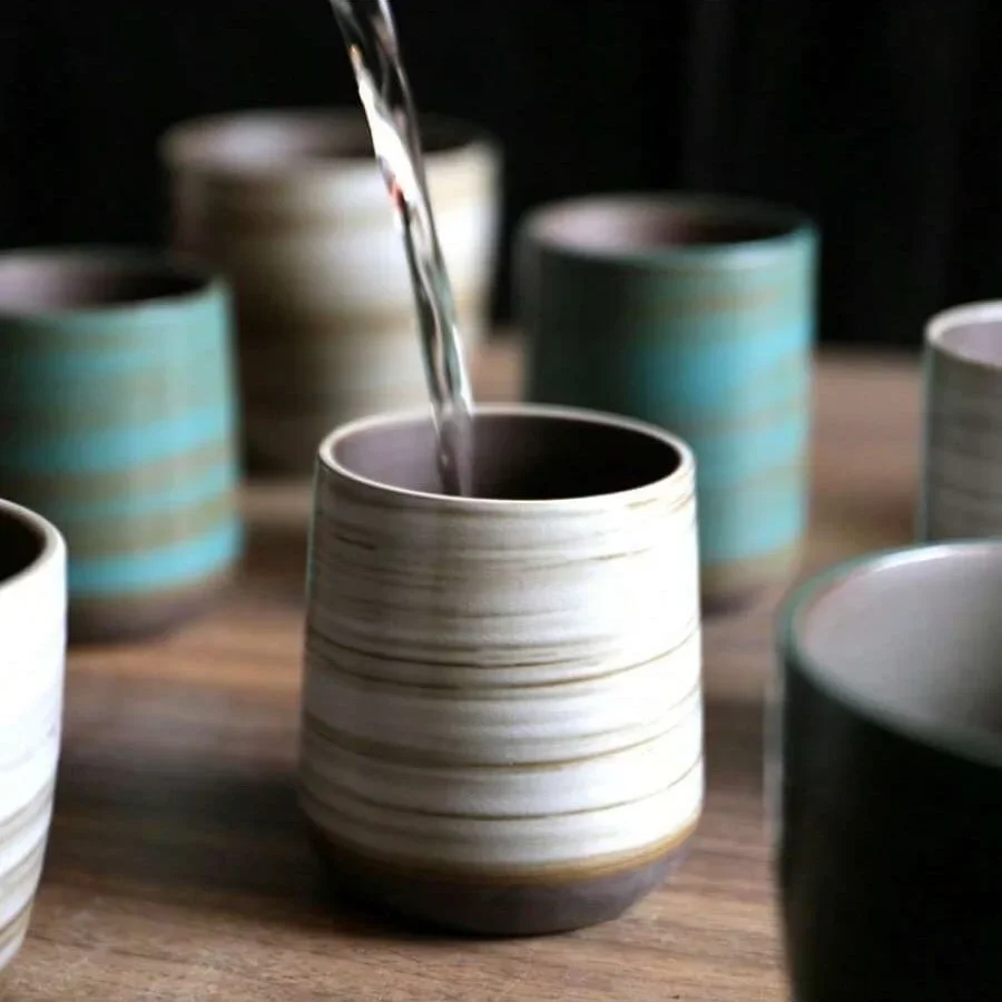 มือวาด Crackle Glaze สโตนแวร์แ - Xbloom Coffee Tea บทวิจารณ์และราคา